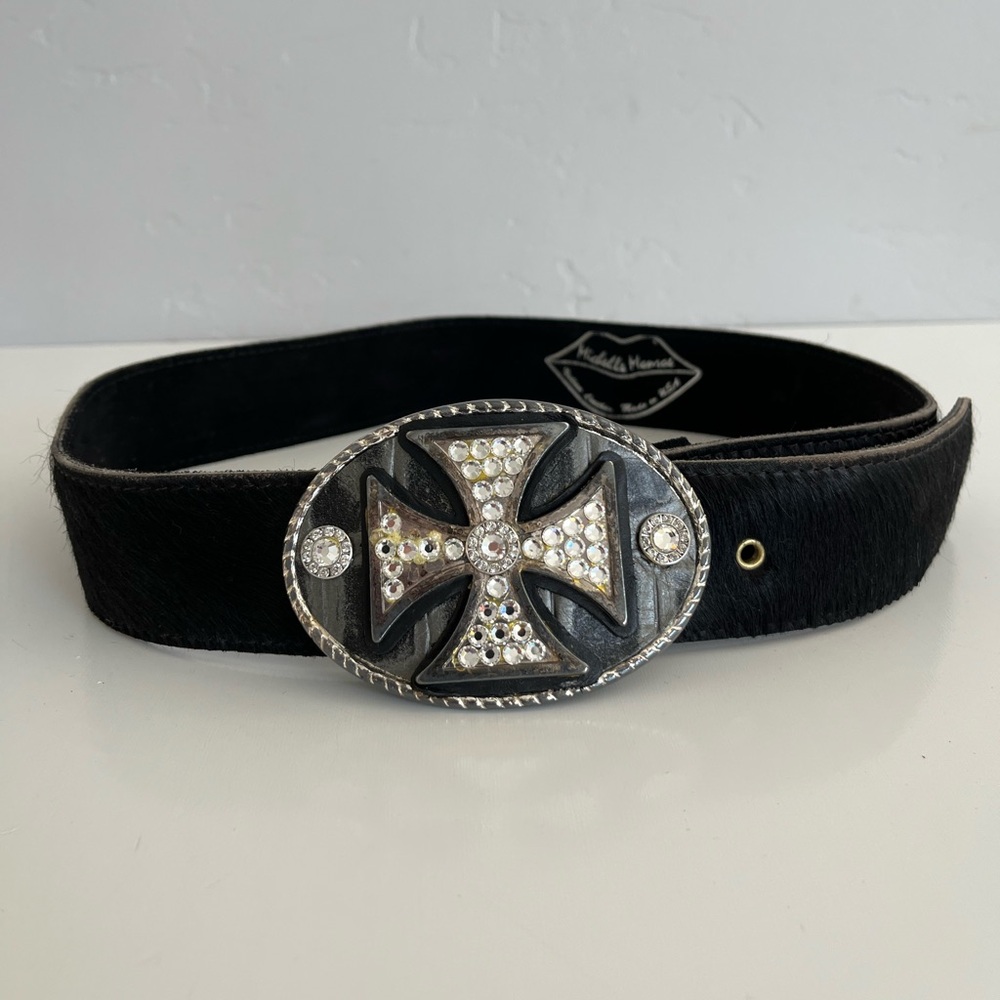 Y2K MICHELLE MONROE Pony-hair Leather Belt